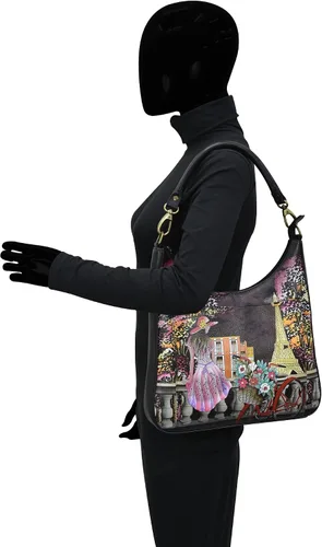 Vista 5 de Anna by Anuschka womens Anna By Anuschka Women's Hand-painted Genuine Leather Ladies Three Fold Wallet