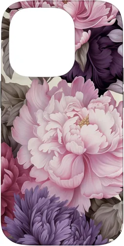 Vista 17 de Elegant Blush Pink And Purple Vintage Floral Rose And Peony Case for iPhone 16