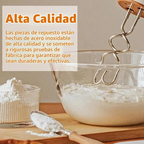 Vista 3 de 2 piezas de gancho de masa para batidora de mano, accesorios de acero inoxidable compatibles con batidora de mano kitchenAid, accesorios de repuesto
