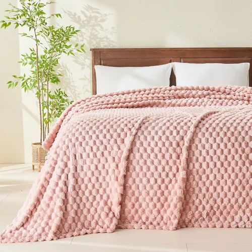 Vista 98 de NEWCOSPLAY Manta de Tiro Súper Suave Aqua Franela Sedosa Premium Forro Polar Jacquard Acanalado 3D Ligero Manta de Cama Uso en Todas las Estaciones