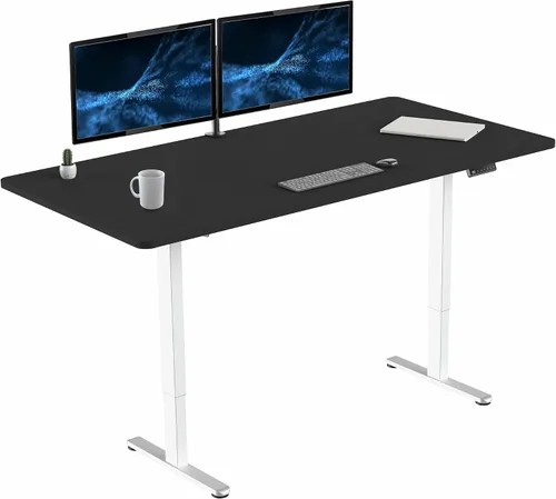 Vista 35 de VIVO DESK-KIT-E2B1B - Escritorio eléctrico de pie con motor doble, ajuste de altura de memoria, serie E2B, marco negro superior negro, DESK-KIT-E2B1B