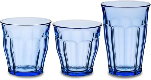 Vista 8 de Duralex Le Picardie - Juego de vasos de cristal, 18 piezas, color ámbar, varios tamaños