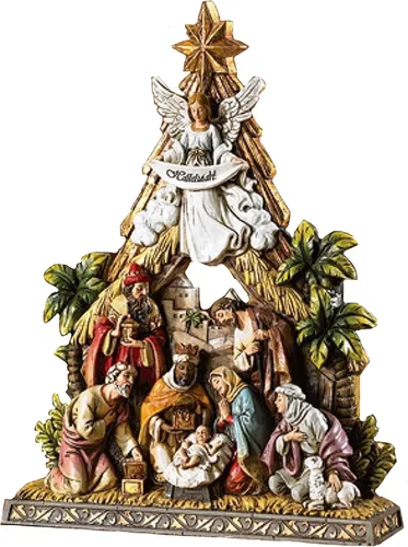 Vista 4 de Figura de Árbol de Navidad de Belén de Avalon Gallery Color antiguo