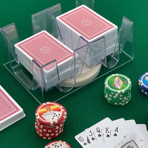 Vista 3 de Bandeja giratoria sostenedora de cartas para 6 barajas, Paquete de 10
