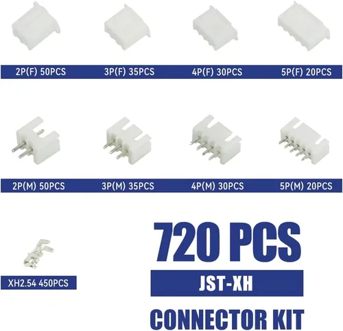 Vista 2 de Herramienta de prensado de cables de conector de cable de terminal de barril abierto con kit JST-XH de 720 piezas - 24-16 AWG (0.25-1.5 mm²)