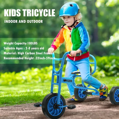 Vista 3 de Triciclo para niños a partir de 3 años, guardería preescolar, bicicleta de equilibrio para niños, triciclo para niños con campana y ruedas de goma