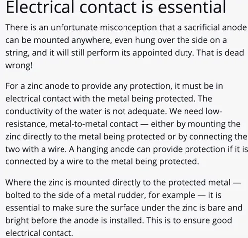 Vista 2 de ZNGUY 1 ánodo de zinc con cable de acero inoxidable de 10 pies para ascensores de barcos