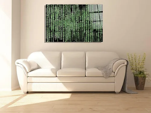 Vista 2 de Genericc Números digitales Tecnología de la Información Ciencias de la Computación Arte de pared de vidrio Decoración de oficina en casa Coder