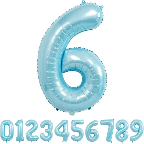 Vista 24 de Globo azul con el número 0, 40 pulgadas, Mylar premium, reutilizable, para decoración de fiesta de cumpleaños