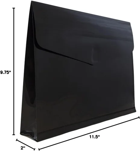 Vista 6 de JAM Paper sobres expandibles con cierre de velcro de 9 3/4 x 11 1/2 pulgadas con 1 pulgada de expansión, Negro