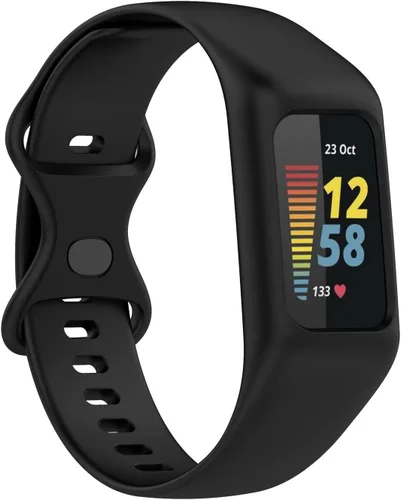 Vista 3 de Correa de reloj suave compatible con Fitbit Charge 6, Charge 5, Charge 4, Charge 3/3SE, correa de muñeca de silicona protectora todo en uno, correa