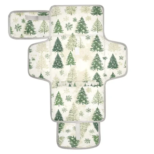 Vista 14 de Cambiador de pañales portátil, cambiador de pañales de viaje, impermeable, plegable, ligero, cambiador de bebé con almohada incorporada, perezosos