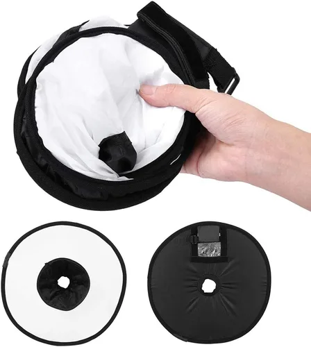 Vista 4 de Alvinlite Universal Shoot Macro Flash Light Lámpara Portátil Capucha Difusor Plegable Softbox Redondo para Cámara Video Shooting 16.5x6.3in Beauty