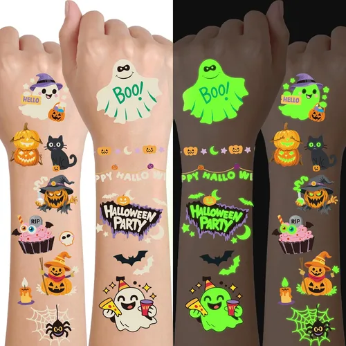 Vista 14 de 52 hojas de tatuajes temporales para niños, manga completa, dinosaurio, unicornio, tiburón, delfines, elefante, animal, cara, tatuajes falsos