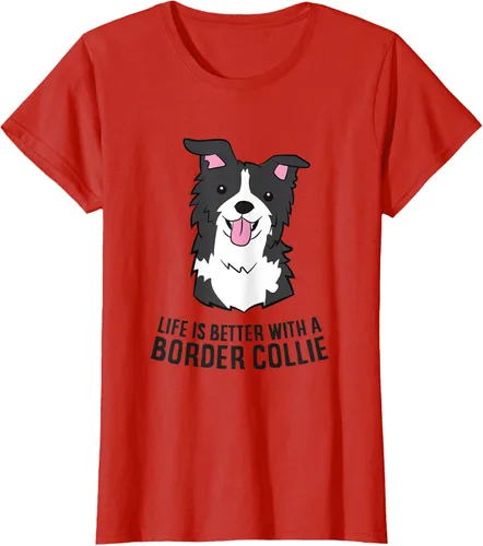 Vista 60 de Camiseta Border Collie Owner Life Is Better With a Border Collie Dog, Blanco, S
