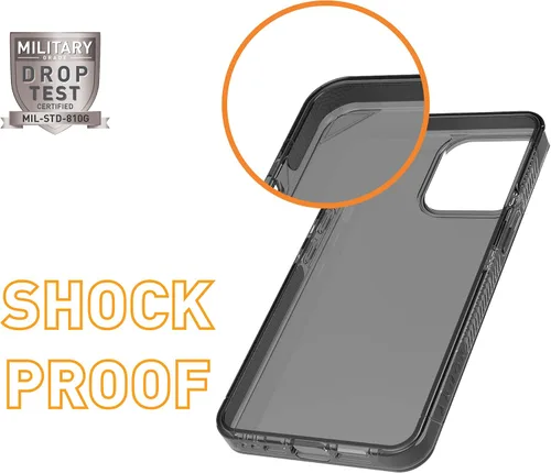 Vista 5 de Armor Signature - Funda compatible con MagSafe, para iPhone 14 Pro Max (gris cristal con cinta gris)