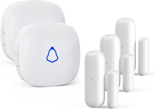 Vista 9 de Timbre de puerta METEK, alarma inalámbrica de sensor de contacto para puertas abiertas con alcance de 500 pies, 58 timbres y 5 niveles de volumen
