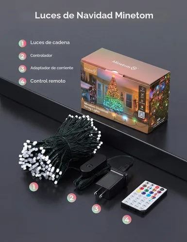 Vista 9 de Minetom - Luces de árbol de Navidad y Halloween que cambian de color, 33