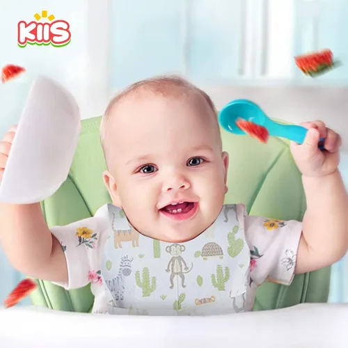 Vista 2 de KIIS Baberos desechables para bebés, niños y niñas, empaquetados individualmente, higiénicos, suaves y a prueba de fugas (20 unidades/60 piezas)
