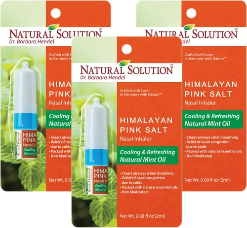 Vista 7 de Natural Solution Inhalador nasal con aromaterapia de sal rosa, mejora la respiración con alivio relajante y refrescante de los senos nasales