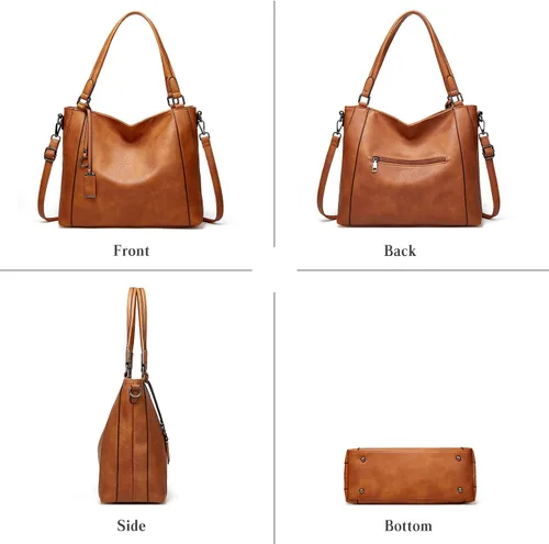 Vista 6 de FANDARE Bolso de mano para mujer, de piel sintética suave, impermeable, resistente al agua