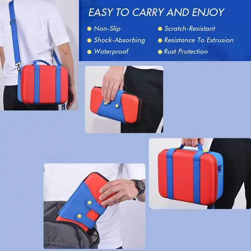 Vista 4 de Bolsa de almacenamiento multifunción de la máquina de juego para el interruptor rojo y azul