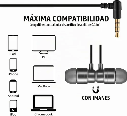 Vista 4 de Auriculares con cable UliX Rider intrauditivos, garantía de 5 años, auriculares con micrófono, con cable anti-enredo, auriculares para iPhone, iPad