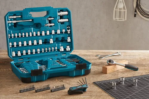 Vista 10 de Makita E-06616 - Juego de mantenimiento (120 piezas), color azul y negro