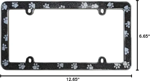 Vista 8 de Cruiser Accessories Paws Bling - Marco para matrícula, color negro y cromado