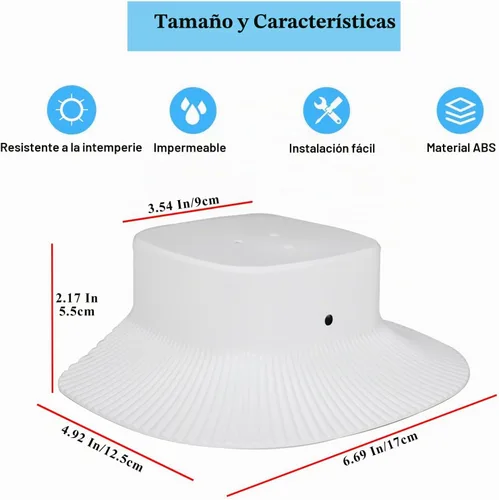 Vista 7 de Funda de lluvia compatible con Eufy Security SoloCam S340 (versión 2026), parasol para Eufy S340, resistente a la intemperie, cubierta de cámara