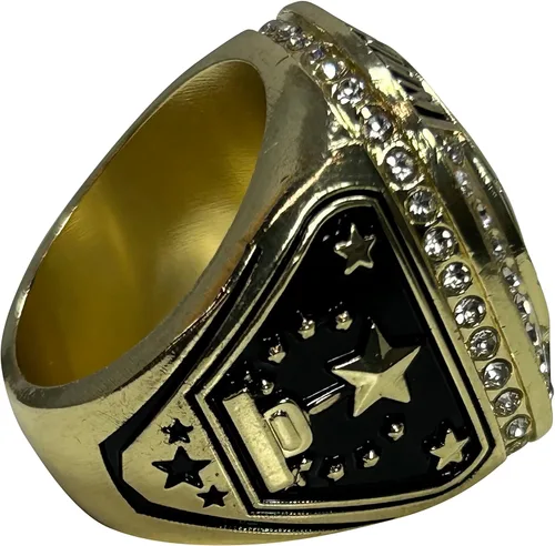 Vista 3 de Express Medals 1 a 12 paquetes de anillos de campeón de fútbol en color dorado, estilo trofeo, regalo de premio, anillo de campeonato, ganador