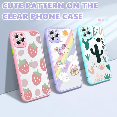 Vista 3 de Funda compatible con iPhone 11 con patrón de cactus transparente, bonita funda verde para iPhone 11 para niñas y mujeres, diseño 3D, parte trasera