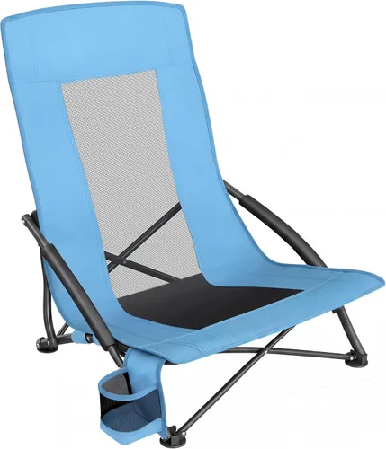 Vista 11 de SONGMICS Juego de 2 sillas de playa portátiles para adultos, carga máxima de 330 lb cada una, respaldo alto, portavasos, ligeras, resistentes