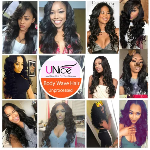 Vista 7 de Unice - Cabello ondulado brasileño 8A, cabello virgen, 3 unidades, extensiones tejidas de 100 % cabello humano, color natural, 3.3 a 3.5 onzas