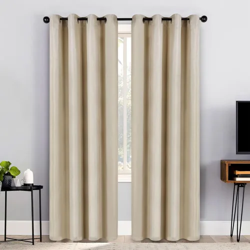 Vista 34 de Superior Cortinas opacas, aisladas, cortinas con bloqueo solar para dormitorio, sólidas, texturizadas, ventana de sala de estar, tejido térmico