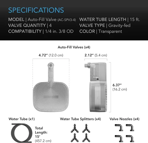 Vista 6 de AC Infinity Kit de válvula de actualización de llenado automático para base