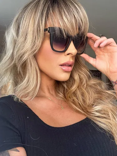 Vista 2 de DIFF Gafas de sol cuadradas ligeras de gran tamaño para mujer, Hailey