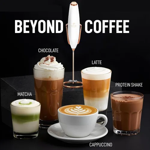 Vista 185 de Zulay Milk Boss Espumador de leche potente manual, hace espuma para latte, batidor para mezclar bebidas, café, miniespumador para capuchino, frappé