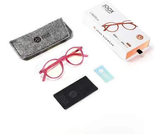 Vista 6 de JOOX Gafas de lectura con bloqueo de luz azul para mujer, lectores redondos antirreflejos con bisagra de resorte