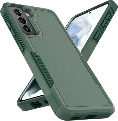 Vista 10 de Funda para Samsung Galaxy S21 Plus: funda protectora de doble capa resistente para teléfono celular a prueba de golpes con protector de pantalla
