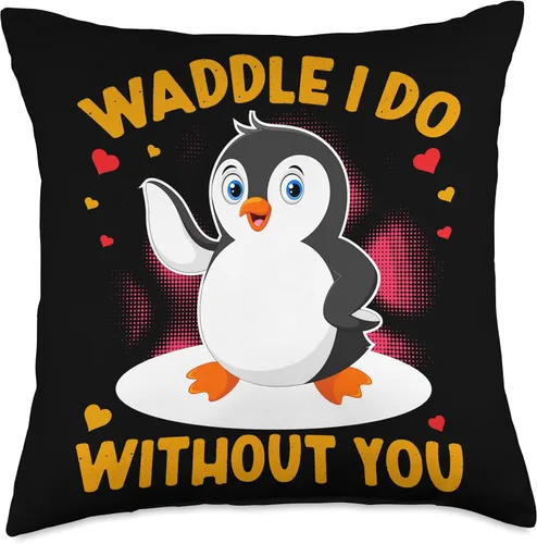 Vista 4 de Waddle I Do Without You Penguin Cute Gift Funny Waddle I Do Without You - Almohada (16 x 16 pulgadas), multicolor