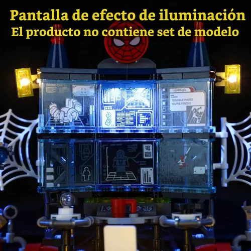 Vista 5 de GEAMENT Kit de luces LED compatible con LEGO Attack on The Spider Lair, juego de iluminación para modelo de construcción Spider-Man 76175