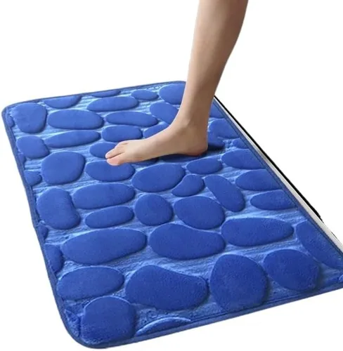 Vista 7 de Alfombra antideslizante de Baño De Franela Gruesa Antideslizante, Almohadilla De Espuma Viscoelástica, Adoquín En Relieve, Alfombra De Suelo De