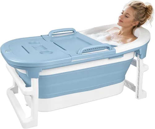 Vista 10 de Foldable Bathtub for Adults Portable Collapsible Soaking Tub Blue