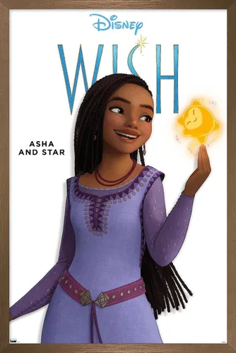 Vista 16 de Trends International Disney Wish Asha Feature Series - Póster de pared, 22.4 pulgadas de largo x 14.7 pulgadas, versión enmarcada en madera