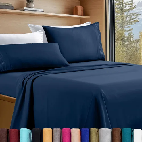 Vista 96 de Elegant Comfort - Juego de sábanas de lujo de 4 piezas - Ropa de cama de lujo de 1500 hilos, calidad de hotel prémium, microfibra, resistente a