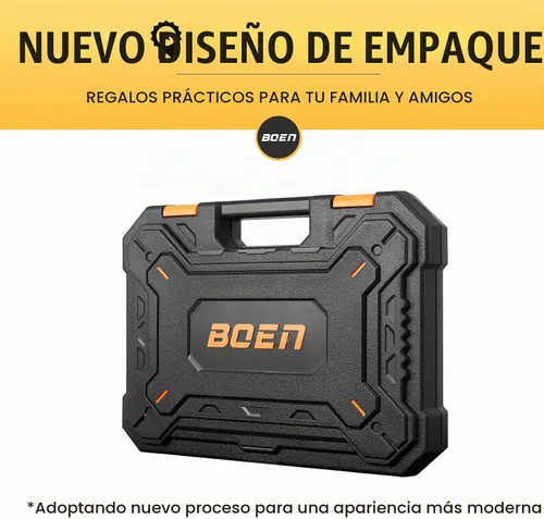 Vista 2 de BOEN Juego de llaves de impacto profundo de 3/8" de 14 piezas, 3/8" a 1" de cubo, 3/8" de guía universal de 6 puntos, barras de extensión de 6