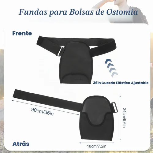 Vista 2 de Funda impermeable para bolsa de ostomía, ajustable, lavable, protector de bolsa de colostomía, suministros universales de ileostomía para mujeres
