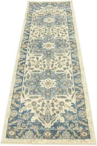 Vista 8 de Unique Loom Salzburg Collection - Alfombra clásica de diseño tradicional oriental con borde (2 pies x 6 pies, color beige/azul)