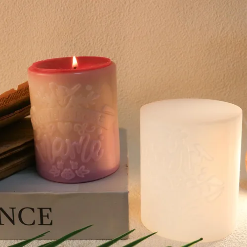 Vista 2 de Cestony 3D - Molde de vela con forma de vela de la mejor mamá del mundo, moldes de silicona para velas de bricolaje, pilar de resina, velas